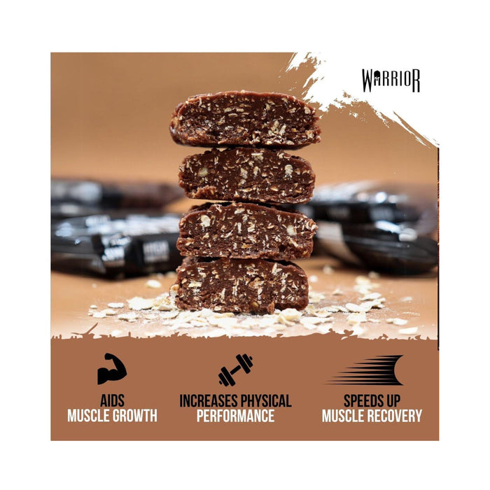 12x Warrior Raw Protein Bars -Oat Bar Flapjacks Chocolate Brownie 75g