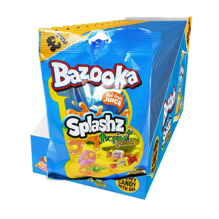 Bazooka Splashz Tropical Punch Chewy Candy 120g (Box of 12)