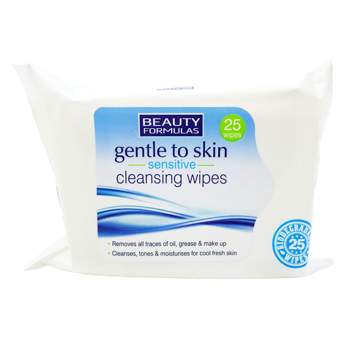 Beauty Formulas Gentle To Skin Sensitive Cleansing Wipes 25's