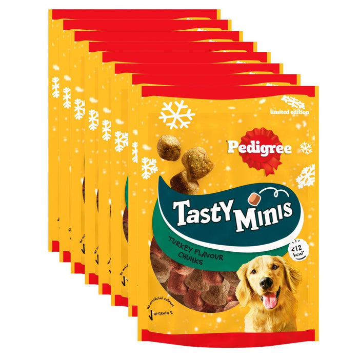 Pedigree Tasty Minis Dog Treats Chewy Cubes With Turkey 130g (Box of 8)