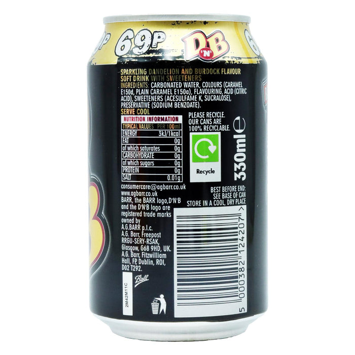 Barr Dandelion and Burdock Pm 69p 330ml (Box of 24)