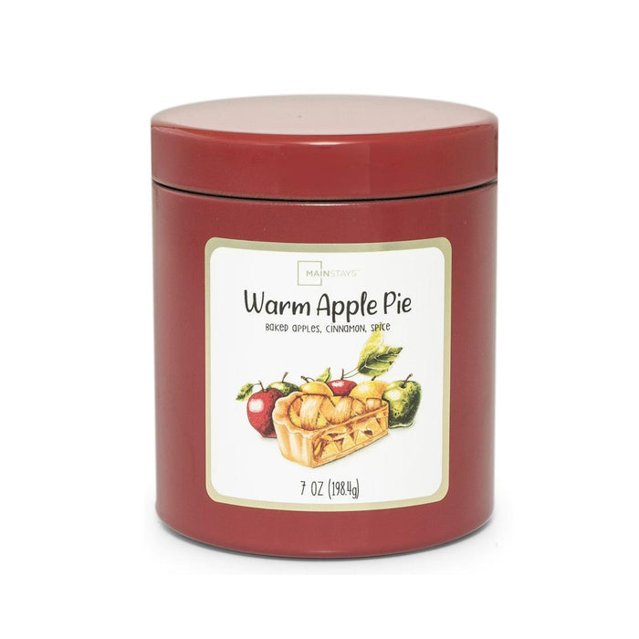 Mainstays Scented Single Wick Tin Candle, Warm Apple Pie, 7 oz.