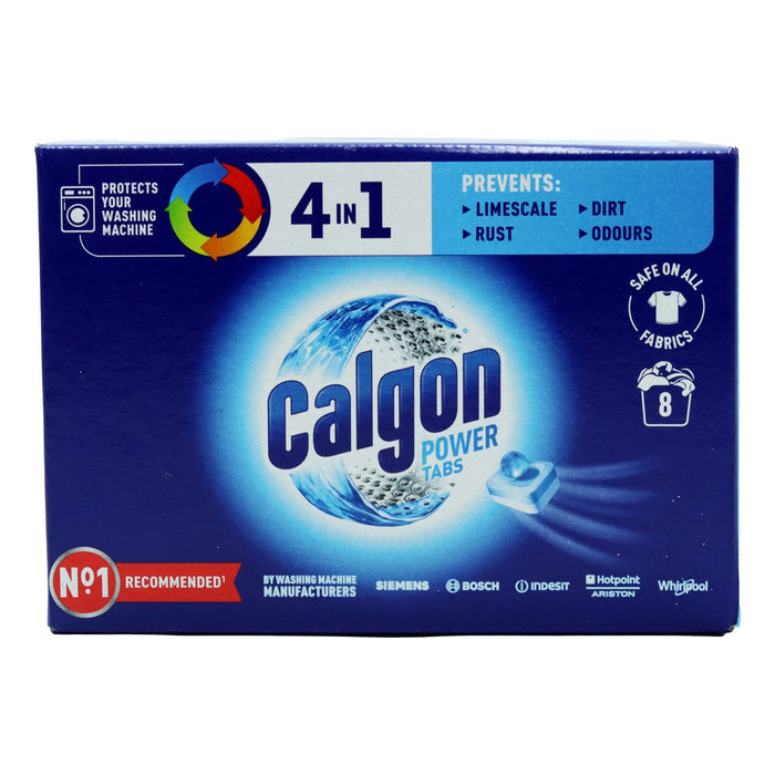 Calgon 4-in-1 Washing Machine Cleaner and Water Softener Tablets, 8 Count, (Box of 14)