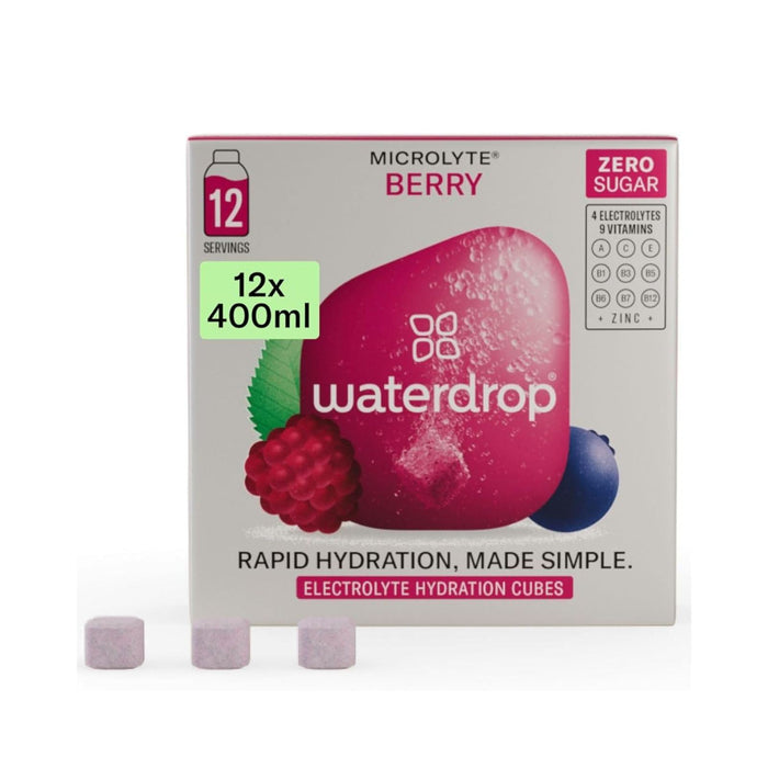 Waterdrop Microlyte BLACKBERRY | 12 Rapid Hydration Tablets with 4 Electrolytes, 9 Vitamins, Zinc -3 Flavours | Keto, Gluten-Free, Zero Sugar & Vegan Recovery Drink | Rapid Rehydration | Water Flavouring