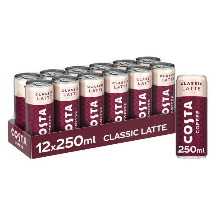 Costa Coffee Classic Latte Iced Coffee Cans (12 x 250ml)