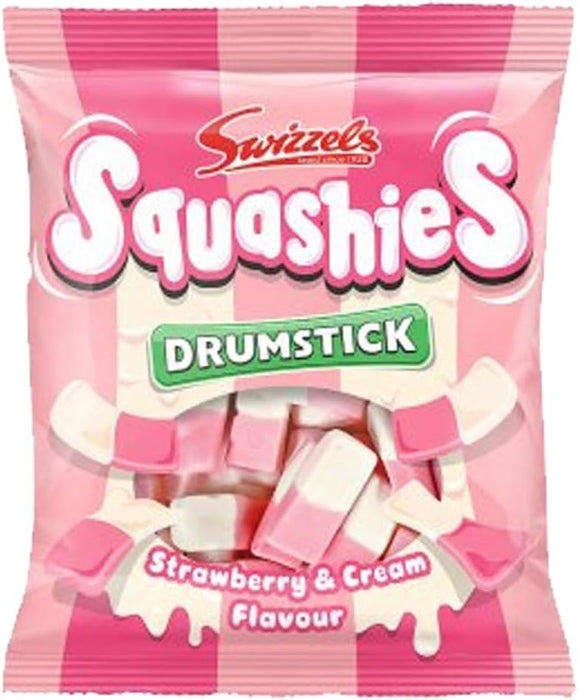 Swizels Squashies Drumstick Strawberry & Cream Flavour  Sweets  140g (Box of 12)