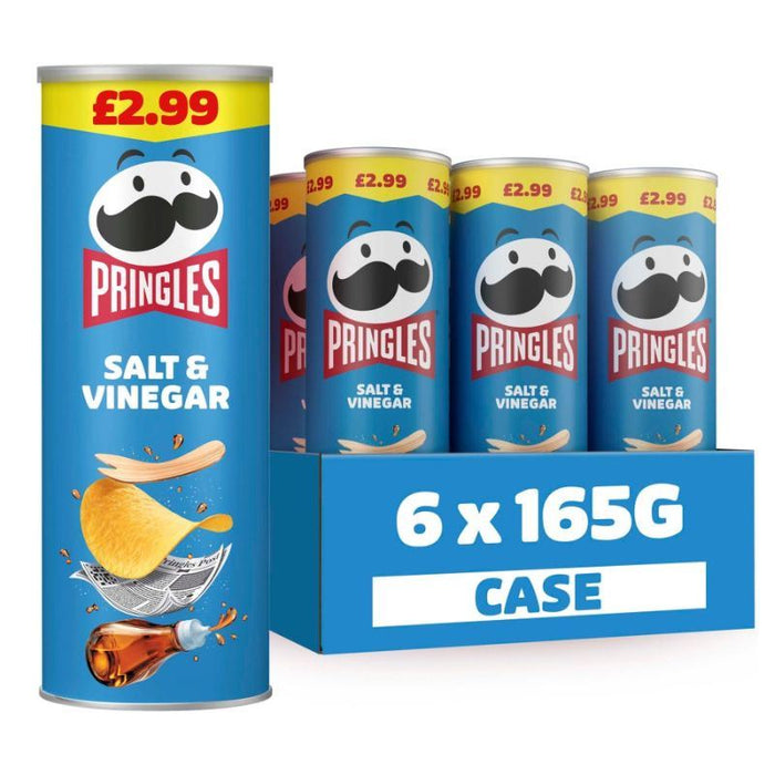 Pringles Salt & Vinegar Sharing Crisps (6 x 165g)