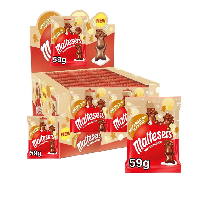 24x Maltesers Gingerbread Flavour Mini Reindeers, Milk Chocolate, 59g