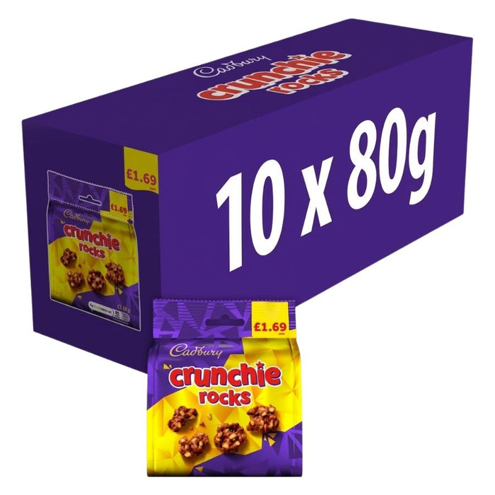Cadbury Crunchie Rocks Milk Chocolate Bag (10 x 80g)