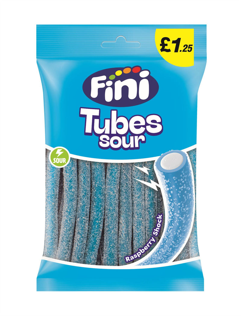 Fini Sweets Tube Sour Raspberry Shock Fizzy Candy (12 x 140g) - image 2