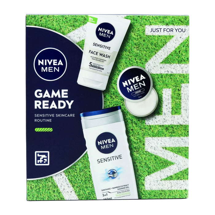 NIVEA MEN Game Ready Sensitive Men's Skincare Gift Set (3 Products)