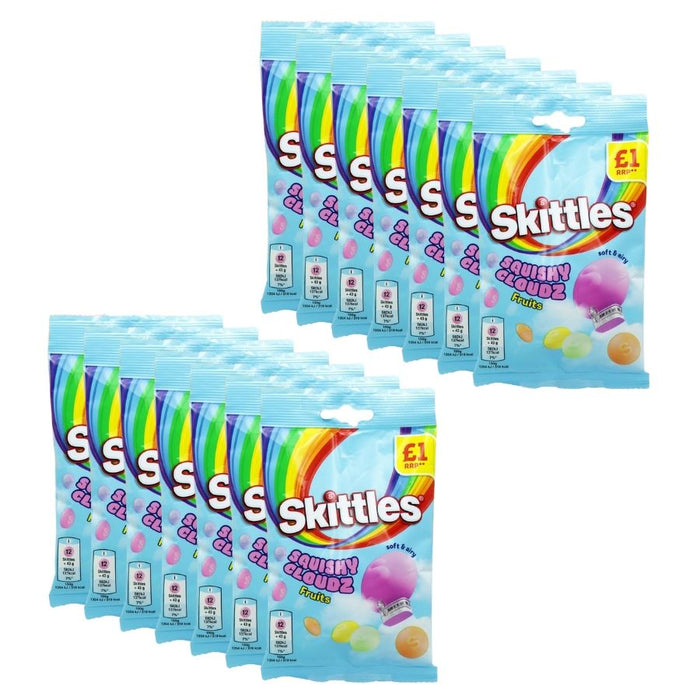 Skittles Squishy Cloudz Fruit Sweets Treat Bag (14 x 70g)