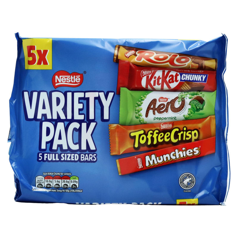 Nestle Variety Pack Chocolate Bars 5 Pack 218g (Box of 12)