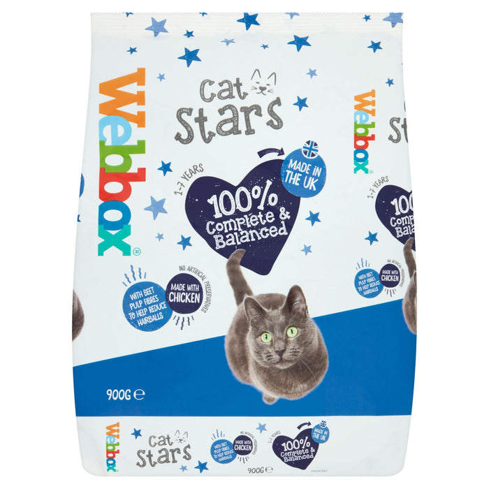 Webbox Cat Stars Biscuits Treats Complete Cat Food 900g ( Box of 6)