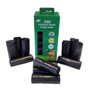 TidyZ Doggy Bags with Tie Handles, Pocket Pack,Fragranced Black  (12 rolls of 20 Bags) 240 Pack