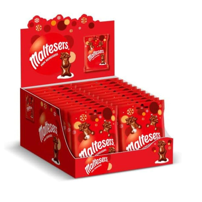 Maltesers Mini Milk Chocolate Reindeer, Christmas Gifts,59g (Box of 24)