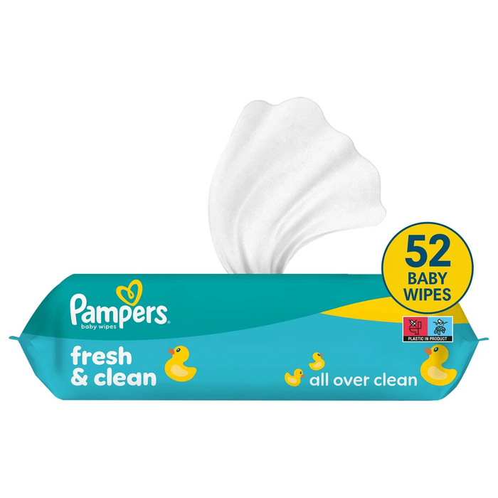 Pampers Fresh & Clean Baby Wipes 52s