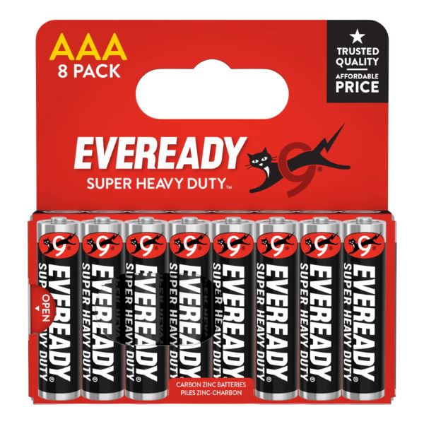Eveready Super Heavy Duty AAA, 8 Pack