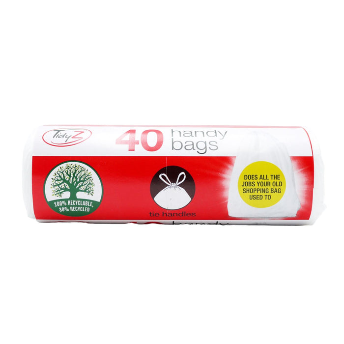 Tidyz Plastic Handy Bags With Tie Handles 40's