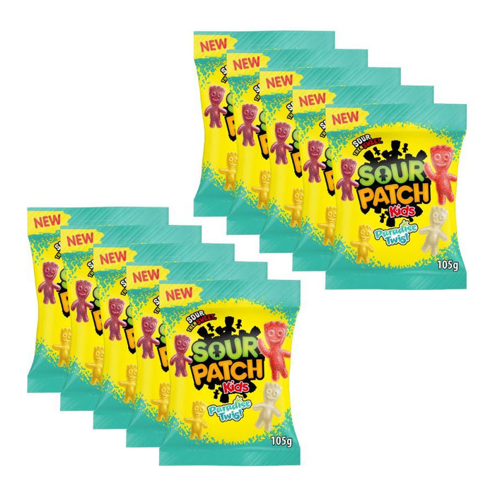 Sour Patch Kids Paradise Twist Tropical Flavour Sweets (10 x 105g)