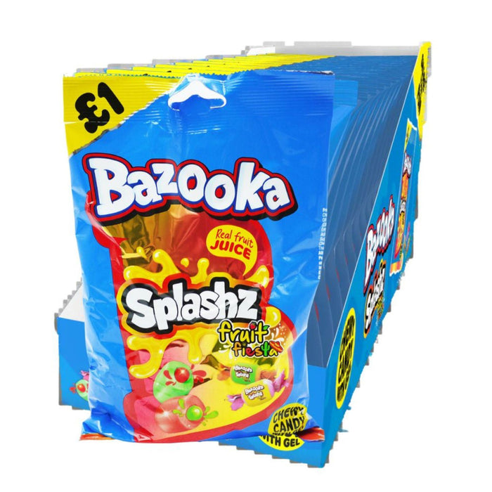 Bazooka Splashz Fruit Fiesta Chewy Candy 120g (Box of 12)