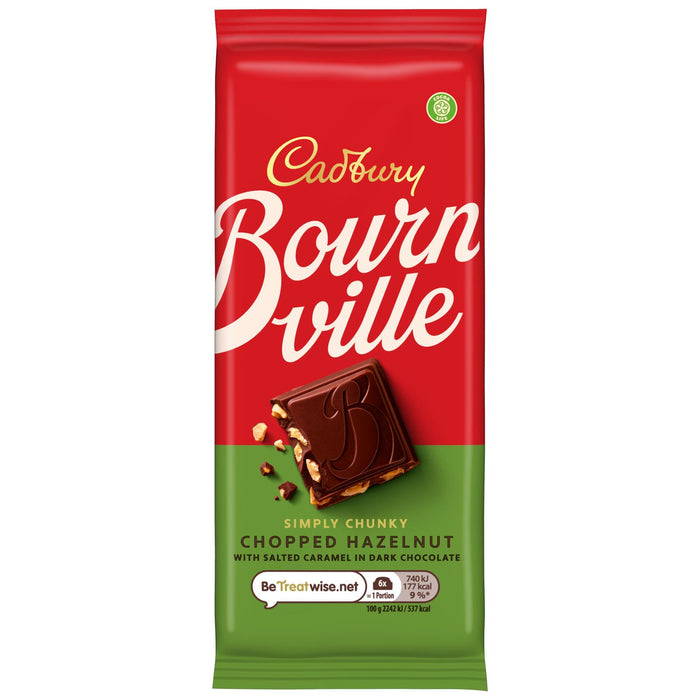 Cadbury Bournville Caramel Hazelnut Chocolate Bar (18 x 100g)