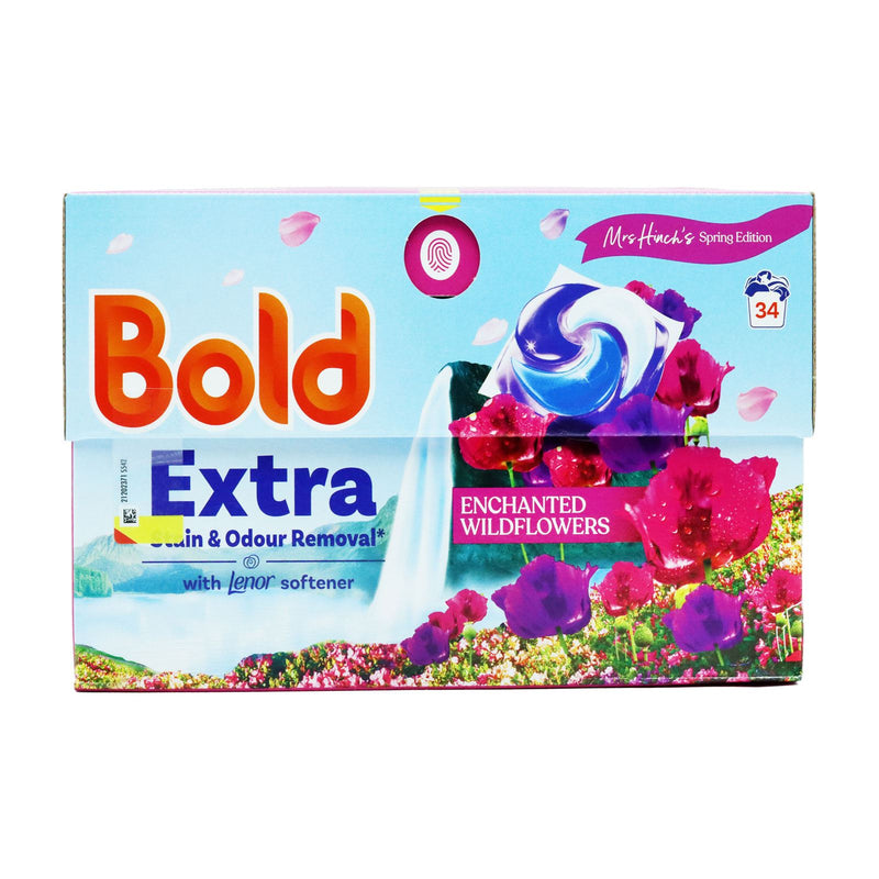 Bold Mrs Hinch's Spring Edition Extra Pods Washing Liquid Capsules  Enchanted Wildflowers 34 Washes