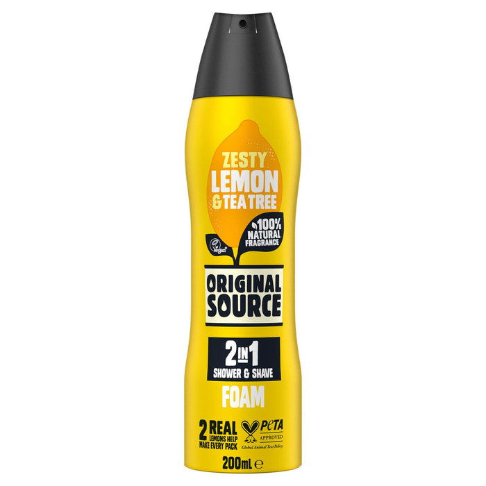 Original Source Lemon & Tea Tree 2-in-1 Shower and Shave Foam (200ml)