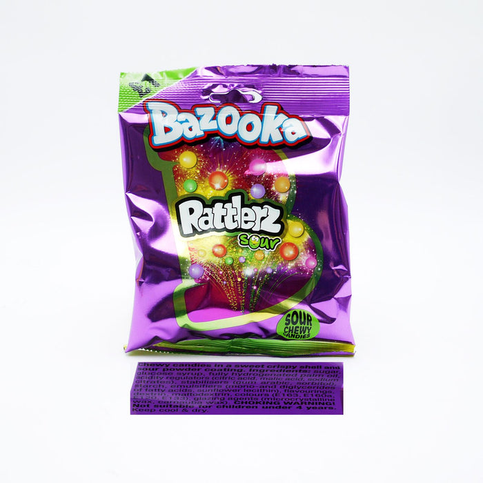 Bazooka Rattlerz Fruity Chewy Sweets, Mixed, Sours & Fruity PM1 100g (Box of 12)
