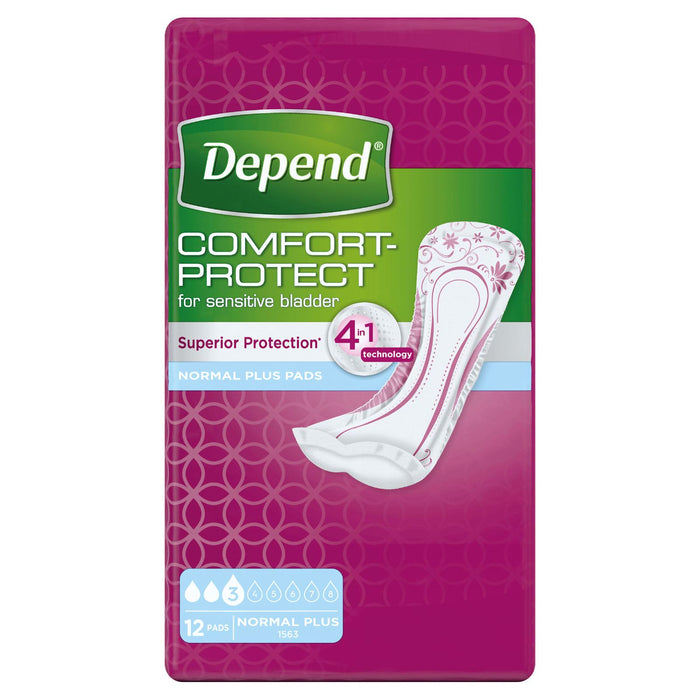 Depend Normal Plus Incontinence Pads, 12s