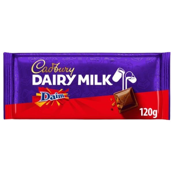 Cadbury Dairy Milk Daim Chocolate Bar (18 x 120g)