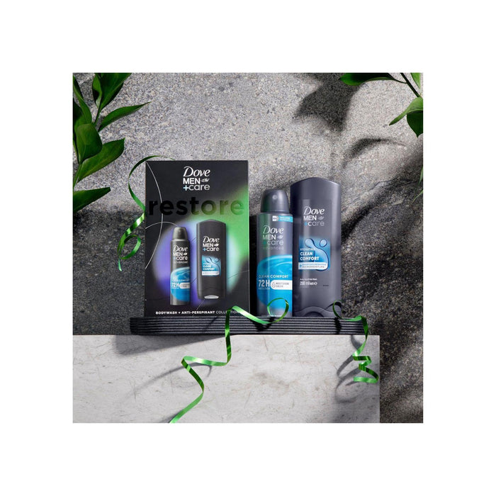 Dove Men+Care Restore Collection Gift Set body wash and anti-perspirant deodorant for all-day comfort and protection 2 piece