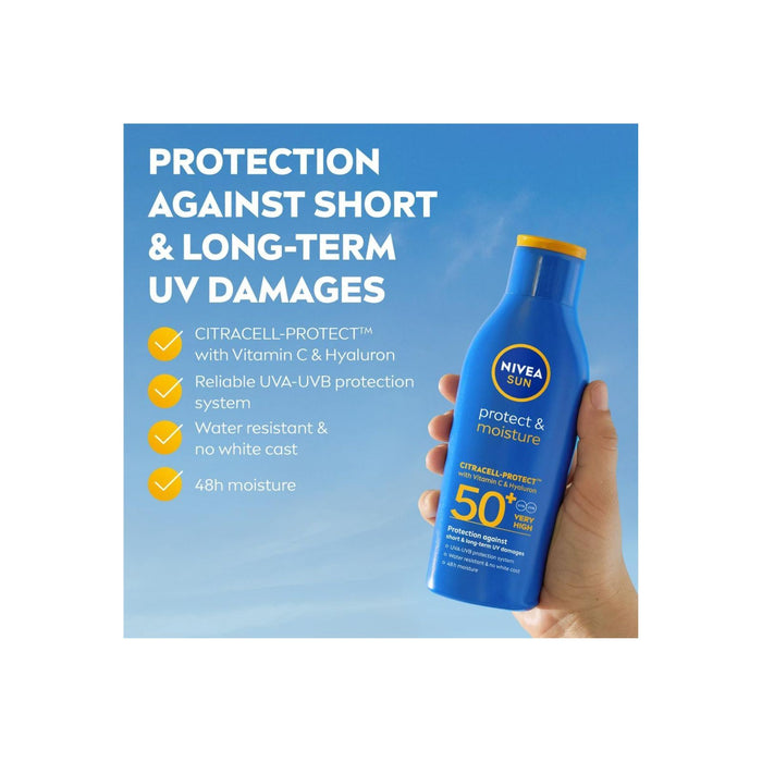 NIVEA SUN Protect & Moisture Lotion sun cream SPF50+, 200ml