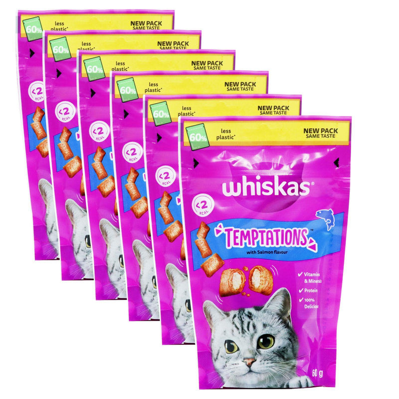 Whiskas Cat Temptations Salmon 60g  (Box of 6)