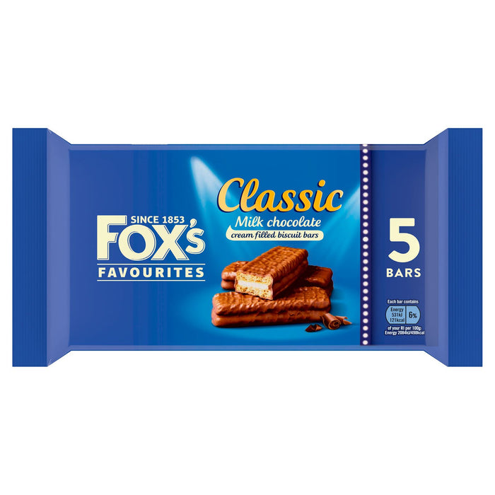 Foxs Classic Biscuit Bars 5 Pack (Box of 24)