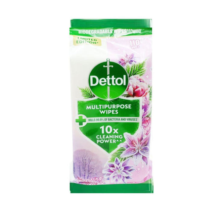 Dettol Antibacterial Multipurpose Cleaning Wipes,Glimmering Petals 110's