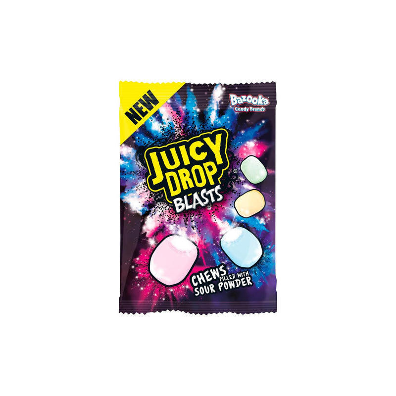 Bazooka Juicy Drop Blasts Fruit Flavoured Chewy Candies 140g (Box of 12)