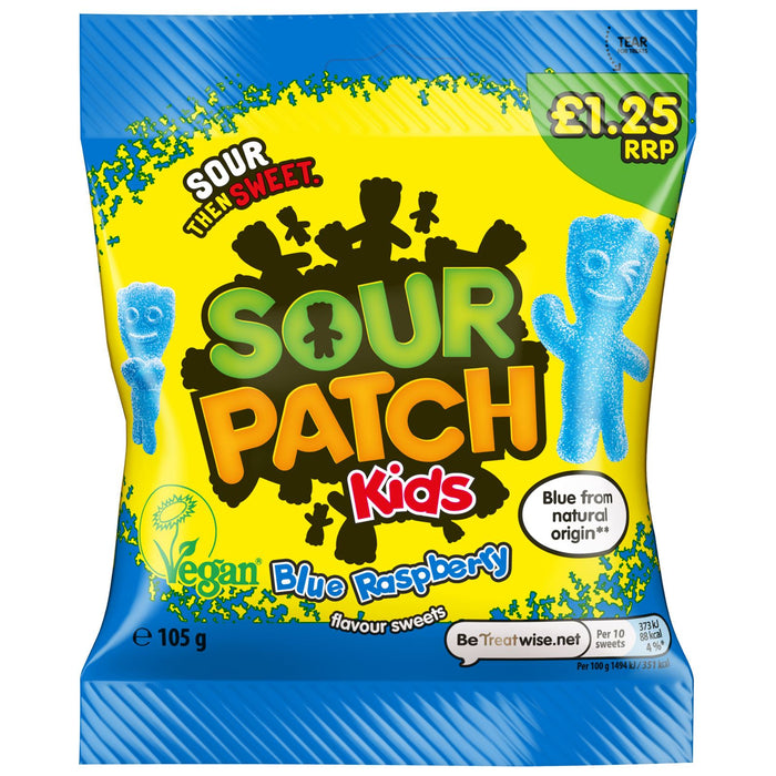 Sour Patch Kids Blue Raspberry, Soft & Chewy Sweets, (10 x 105g)
