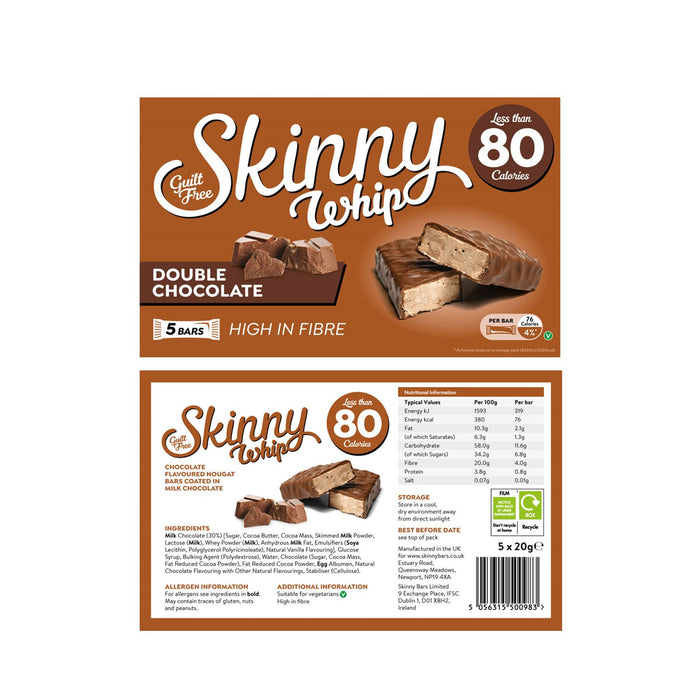 Skinny Whip Double Chocolate Snack Bar 100 g