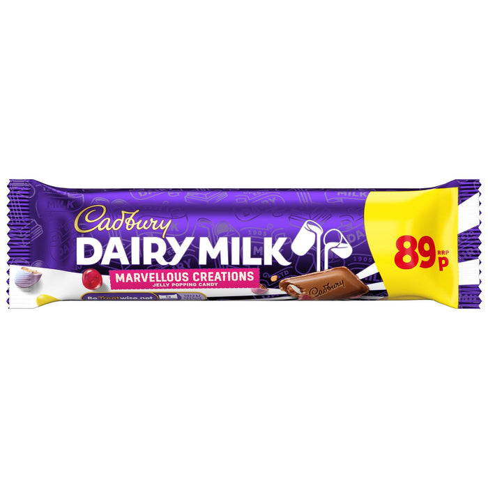 Cadbury Marvellous Creations Jelly Popping Candy Chocolate Bar (24 x 47g)