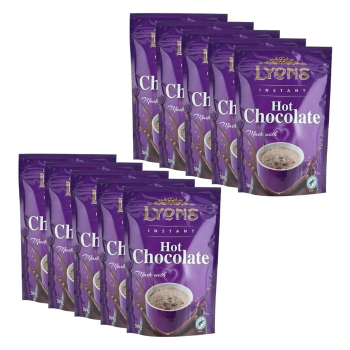 Lyons Instant Hot Chocolate Pouch (10 x 200g)