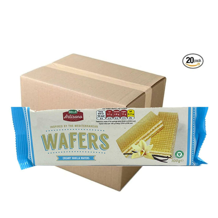 Bello Artizano Cream Wafers Creamy Vanilla 100g (Box of 20)