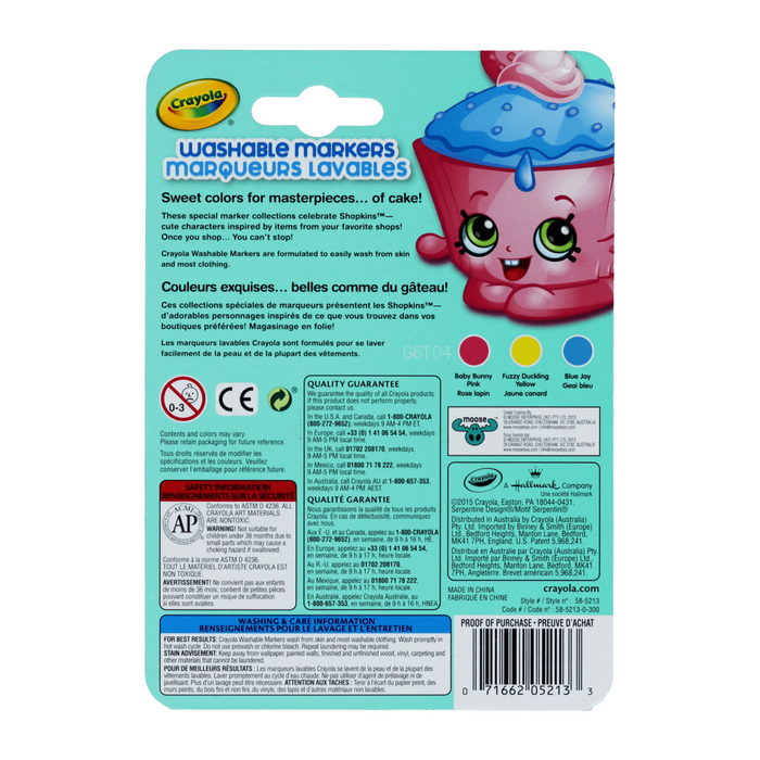 Crayola Shopkins Themed Pip Squeaks Markers, 3 Pack