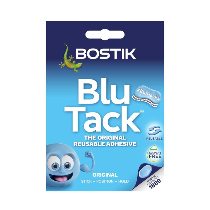 Bostik Blu Tack Blue - Handy Size - Multipurpose Reusable Adhesive 60g