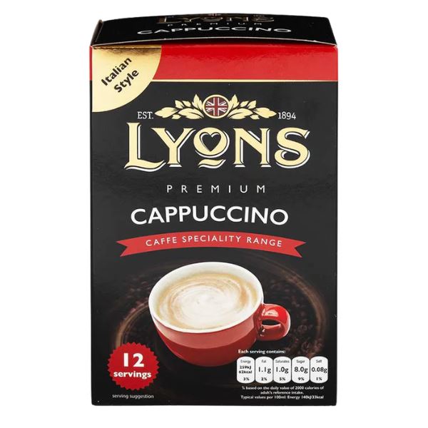 Lyons Premium Instant Cappuccino Sachets Coffee (15g x 12s)