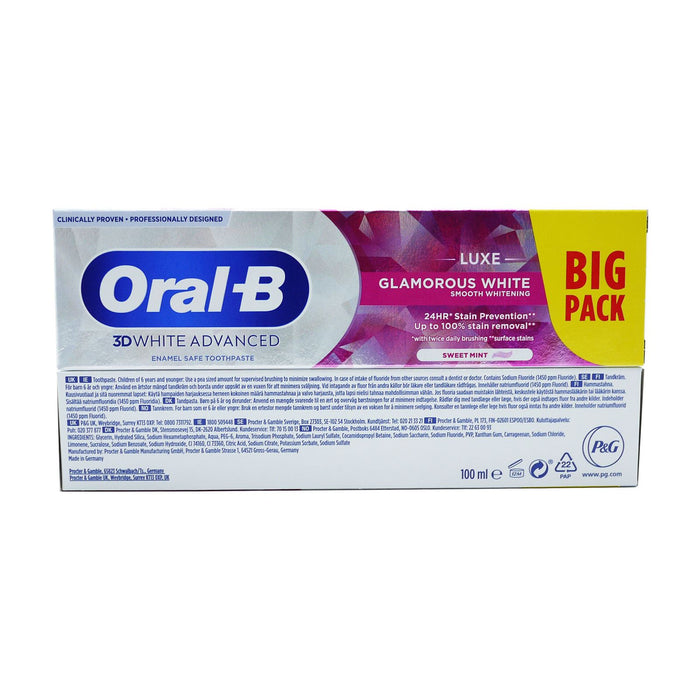 Oral-B 3DWhite Advanced Luxe Glamorous White Toothpaste 100 ml