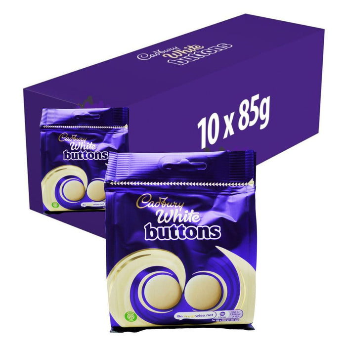 10x Cadbury White Buttons Chocolate Bag 85g