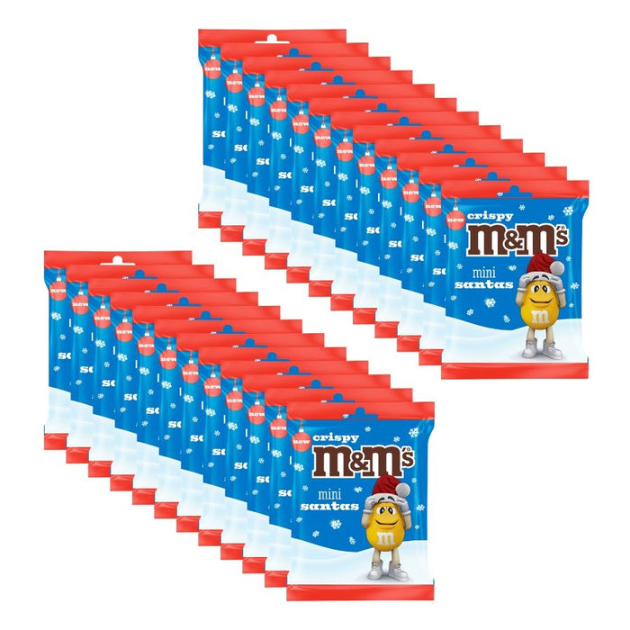 M&M's Crispy Milk Chocolate Mini Santas Christmas Bag (24 x 55g)