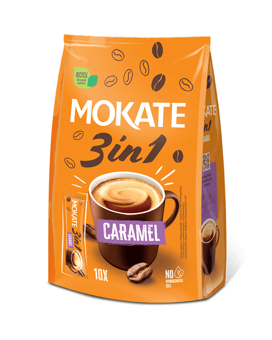 Mokate Coffee Bag Caramel Flavour 3 In 1 Sachet 10 Pack (Box of 10)