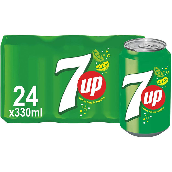 7UP Regular Lemon & Lime Soda Can 330ml (Box of 24)